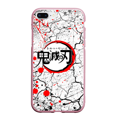 Чехол для iPhone 7Plus/8 Plus матовый Kimetsu no Yaiba потрескавшаяся земля, цвет розовый