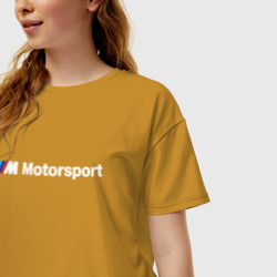 Женская футболка хлопок Oversize БМВ Мотоспорт - фото 2