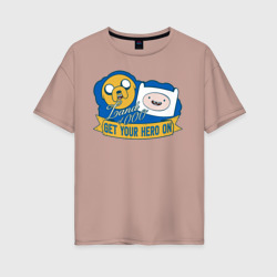 Время Приключений – Женская футболка хлопок Oversize с принтом купить со скидкой в -16%