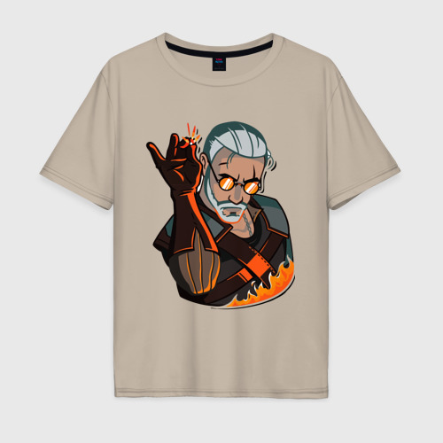 Мужская футболка хлопок Oversize с принтом Ведьмак, вид спереди #2