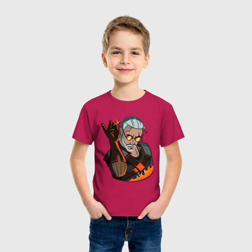 Детская футболка хлопок с принтом Ведьмак, фото на моделе #1