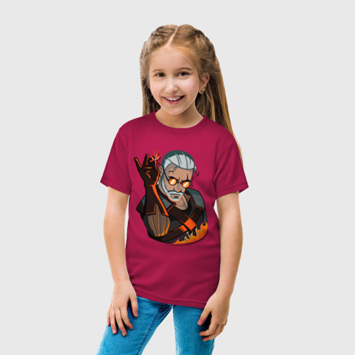 Детская футболка хлопок с принтом Ведьмак, вид сбоку #3