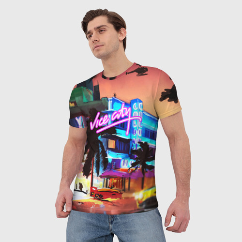 Мужская футболка 3D GTA: Vice city, цвет 3D печать - фото 3