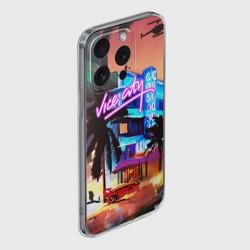 Чехол для iPhone 15 Pro силиконовый с защитой камеры GTA: Vice city - фото 2