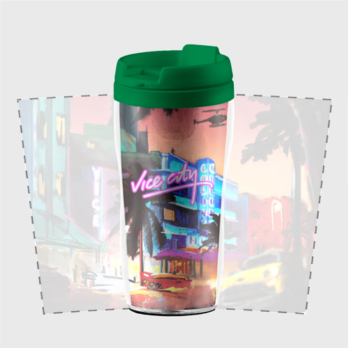 Термокружка-непроливайка GTA: Vice city, цвет зеленый - фото 2