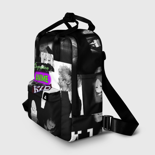Женский рюкзак 3D с принтом Depressive anime kid, фото на моделе #1