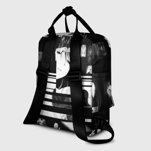Женский рюкзак 3D с принтом Depressive anime kid, вид сзади #1