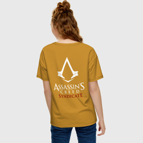 Женская футболка хлопок Oversize Assassin's Creed Syndicate, цвет горчичный - фото 4