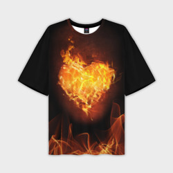 Мужская футболка oversize 3D Горячее сердце