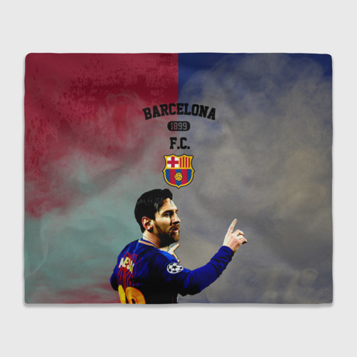 Плед с принтом Messi strong Barcelona, вид спереди №1