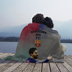 Плед с принтом Messi strong Barcelona для любого человека, вид спереди №3. Цвет основы: 3d (велсофт)