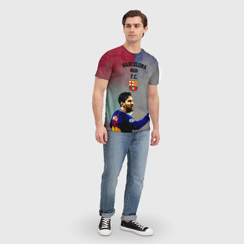 Мужская футболка 3D Messi strong Barcelona, цвет 3D печать - фото 5