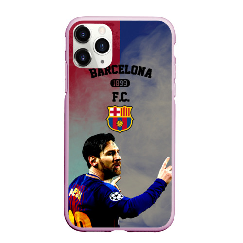 Чехол для iPhone 11 Pro матовый Messi strong Barcelona, цвет розовый