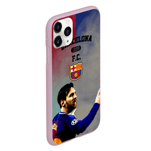 Чехол для iPhone 11 Pro матовый Messi strong Barcelona, цвет розовый - фото 3