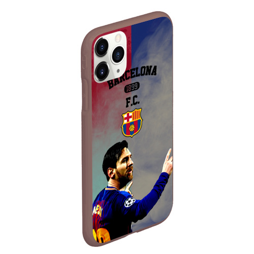 Чехол для iPhone 11 Pro Max матовый Messi strong Barcelona, цвет коричневый - фото 3