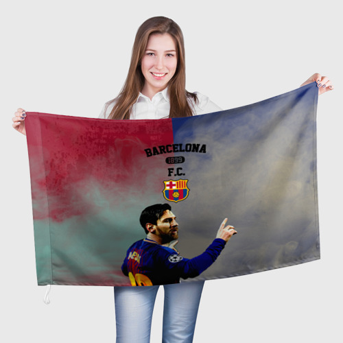 Флаг 3D Messi strong Barcelona