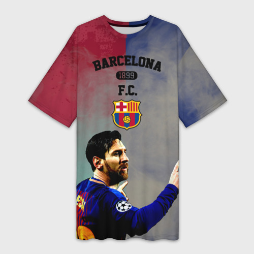 Платье-футболка 3D Messi strong Barcelona, цвет 3D печать