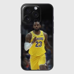 Чехол для iPhone 16 Pro силиконовый с защитой камеры Леброн Джеймс