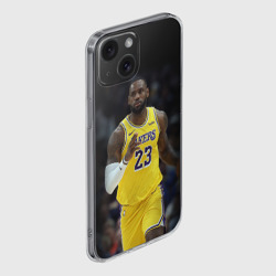 Чехол для iPhone 15 силиконовый с защитой камеры Леброн Джеймс - фото 2