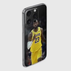 Чехол для iPhone 15 Pro Max силиконовый с защитой камеры Леброн Джеймс - фото 2