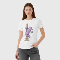 Женская футболка хлопок Котик на Пилоне - фото 2