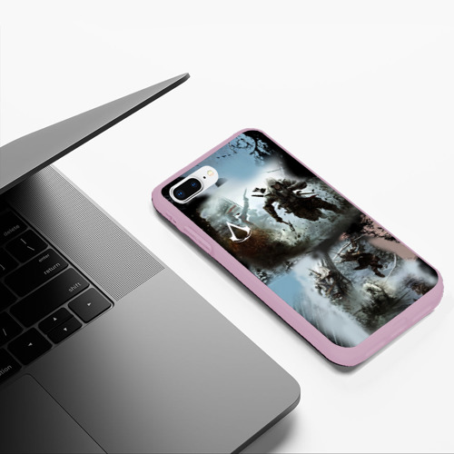 Чехол для iPhone 7Plus/8 Plus матовый Assassin’s Creed, цвет розовый - фото 5