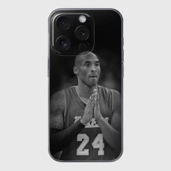 Чехол для iPhone 15 Pro Max силиконовый с защитой камеры Коби Брайант