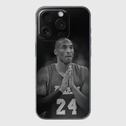 Чехол для iPhone 15 Pro силиконовый с защитой камеры Коби Брайант
