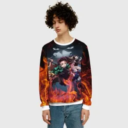 Мужской свитшот 3D Клинок рассекающий демонов demon Slayer Kimetsu no Yaiba - фото 2