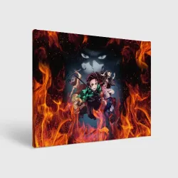 Холст прямоугольный Клинок рассекающий демонов demon Slayer Kimetsu no Yaiba