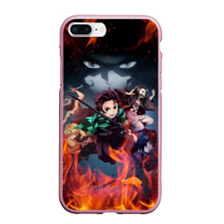 Чехол для iPhone 7Plus/8 Plus матовый Клинок рассекающий демонов demon Slayer Kimetsu no Yaiba