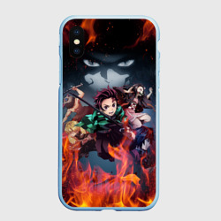 Чехол для iPhone XS Max матовый Клинок рассекающий демонов demon Slayer Kimetsu no Yaiba