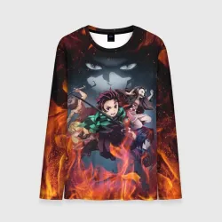 Мужской лонгслив 3D Клинок рассекающий демонов demon Slayer Kimetsu no Yaiba
