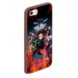 Чехол для iPhone 5/5S матовый Клинок рассекающий демонов demon Slayer Kimetsu no Yaiba - фото 2