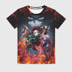 Женская футболка 3D Клинок рассекающий демонов demon Slayer Kimetsu no Yaiba