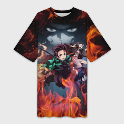 Платье-футболка 3D Клинок рассекающий демонов demon Slayer Kimetsu no Yaiba