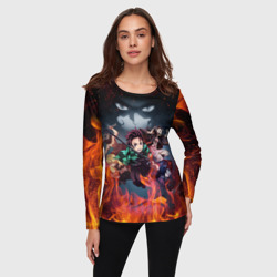 Женский лонгслив 3D Клинок рассекающий демонов demon Slayer Kimetsu no Yaiba - фото 2