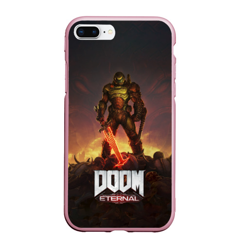 Чехол для iPhone 7Plus/8 Plus матовый Doom eternal, цвет розовый