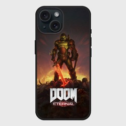 Чехол силиконовый для Apple iPhone 15 матовый Doom eternal
