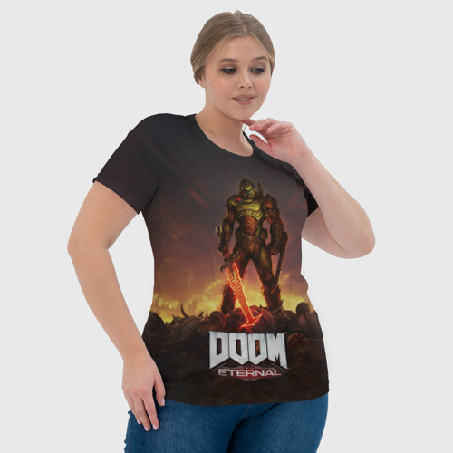 Женская футболка 3D Doom eternal, цвет 3D печать - фото 6