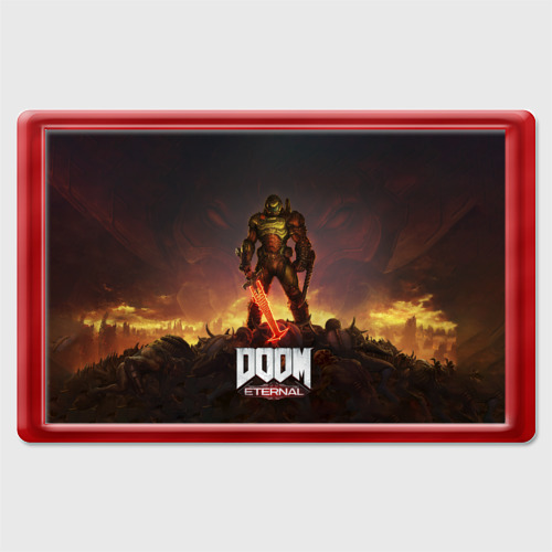 Магнит 45*70 Doom eternal, цвет красный