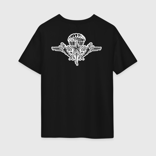 Женская футболка хлопок Oversize ВДВ двусторонняя, цвет черный - фото 2