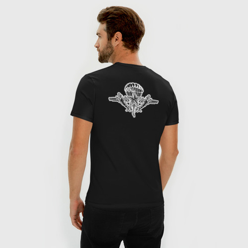 Мужская футболка хлопок Slim ВДВ двусторонняя, цвет черный - фото 4