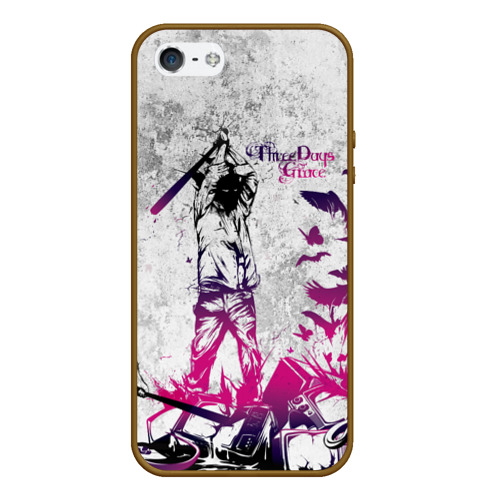 Чехол для iPhone 5/5S матовый Three Days Grace, цвет коричневый