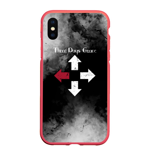 Чехол для iPhone XS Max матовый Three Days Grace, цвет красный