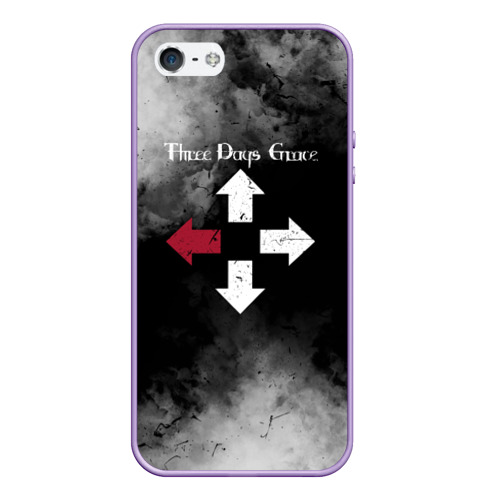 Чехол для iPhone 5/5S матовый Three Days Grace, цвет светло-сиреневый