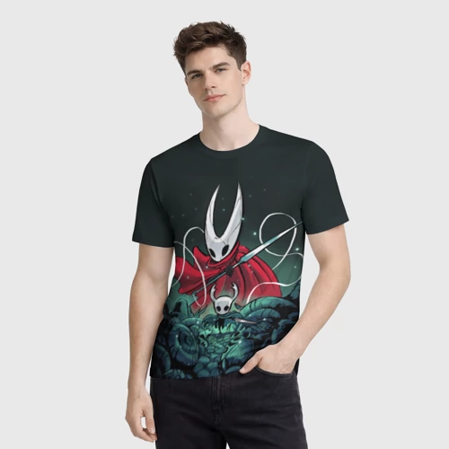 Мужская футболка 3D с принтом Hollow Knight, фото на моделе #1