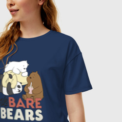Женская футболка хлопок Oversize We bare bears - фото 2