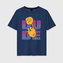 Dude – Женская футболка хлопок Oversize с принтом купить со скидкой в -16%