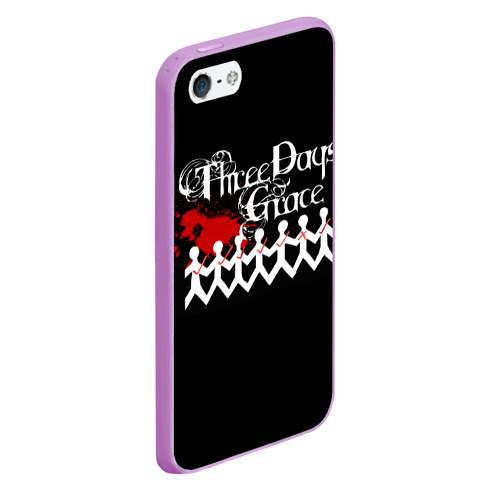 Чехол для iPhone 5/5S матовый Three days grace, цвет сиреневый - фото 3